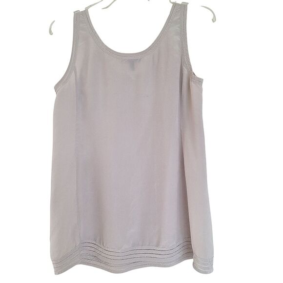 Eileen Fisher Silk Crepe Tank Top Shell Blouse Cami Light Taupe S Neutral Putty - Picture 3 of 14